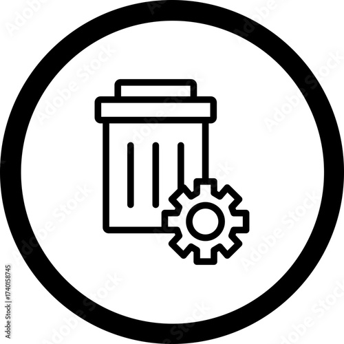 Trash Bin Vector Icon Design