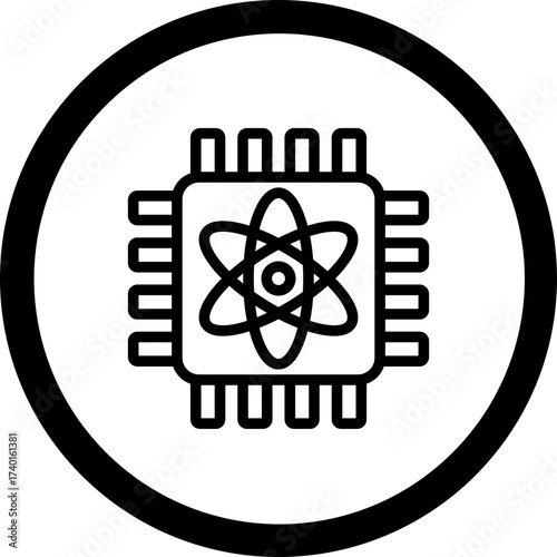 Quantum Computing Vector Icon Design