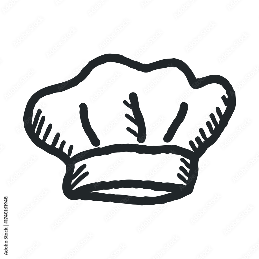 Obraz premium Hand-drawn chef hat illustration in black and white