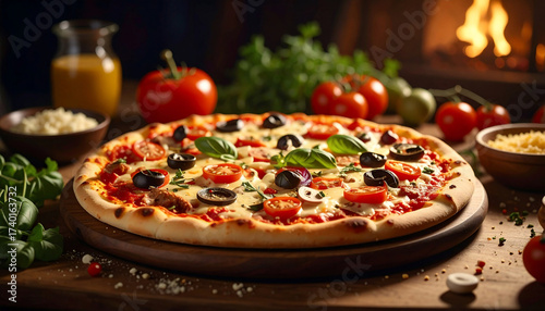 Delicious Pizza with Fresh Ingredients