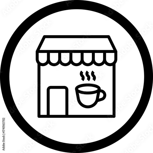 Coffee Shop Vector Icon Design