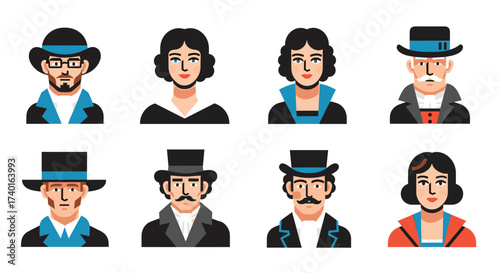 Diverse pixel art avatars icons set for social media profiles SVG vector illustration, isolated on transparent background.