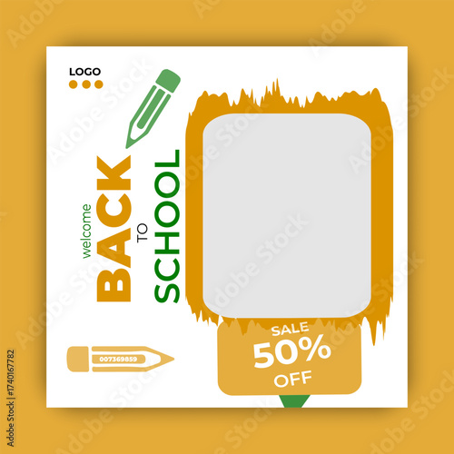 School admission social media post template
