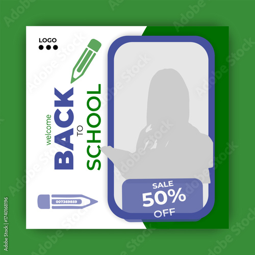 School admission social media post template