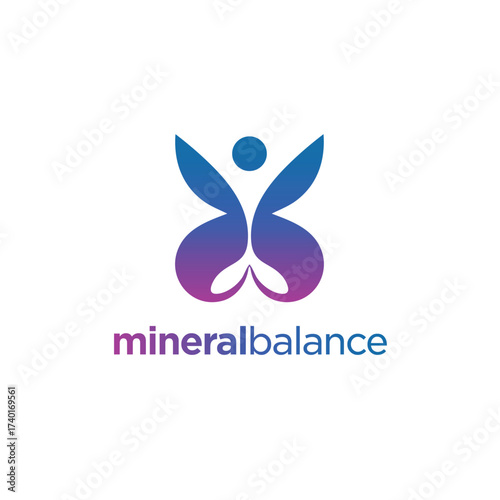 Creative Mineral Balance Health Logo meditation, mental health nature logo vector