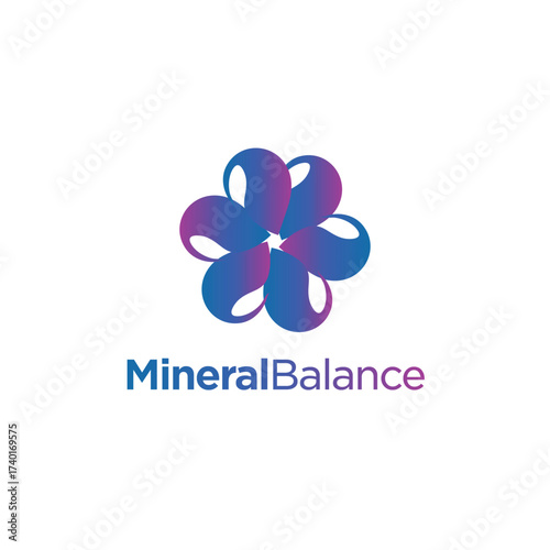 Mineral Balance Health Logo meditation, mental health nature logo vector