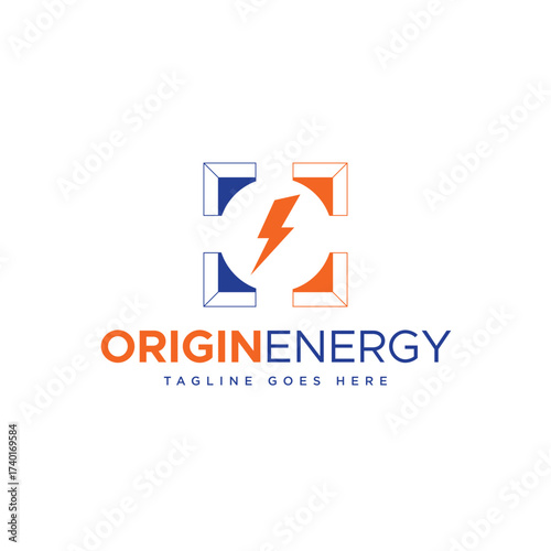 Origin Energy logo power logo design template