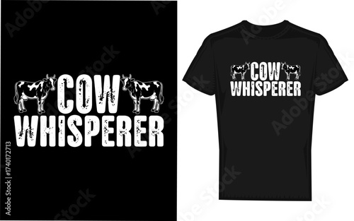 Humorous silhouette of a farmer communicating with cows embodying the cow whisperer persona on a farm perfect for agricultural themes