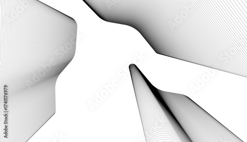 Abstract buildings architectural 3d drawing 