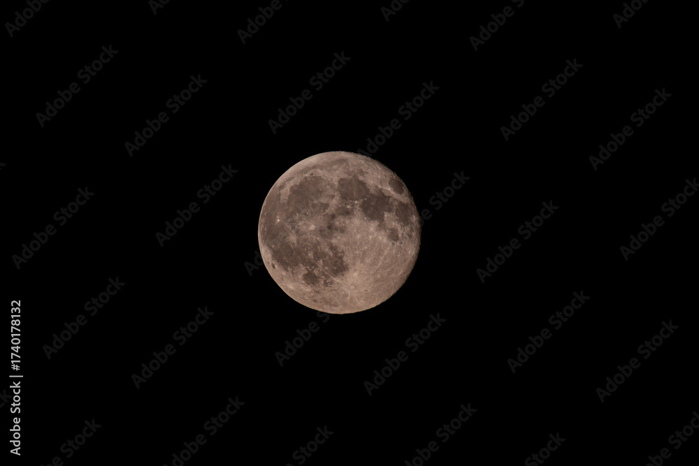 Obraz premium Dark Full Moon with Night Sky Atmosphere and Stars