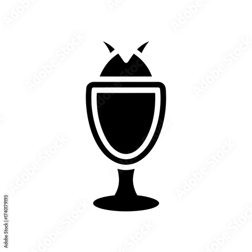 eggnog icon silhouette  black vector icon style  