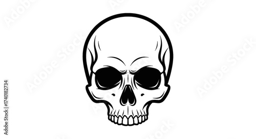 Bold skull illustration perfect for edgy designs, tattoo concepts, or Halloween-themed projects, a versatile visual for expressing rebellion, mortality, or unique artistic flair, a striking graphic el