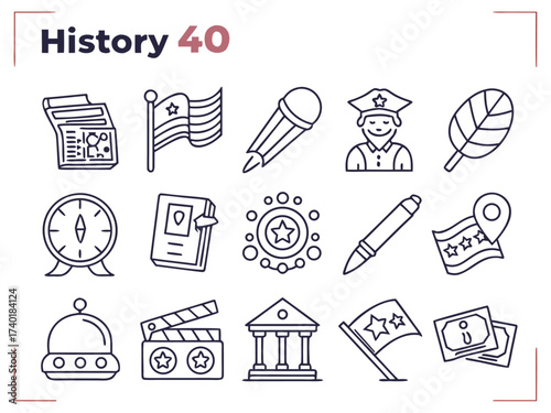 Minimal line icons for histology and medical research