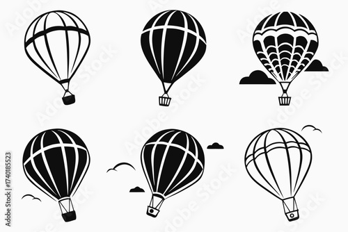 Six minimalist sky whisper icons in black and color