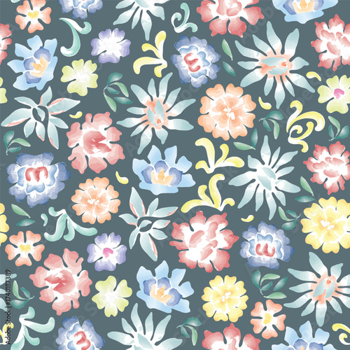 Floral seamless pattern. Flower background. Flourish garden texture with flowers.