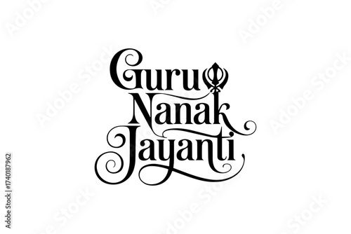 Guru Nanak Jayanti Typography Design