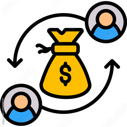 Financial Restructuring lineal color icon
