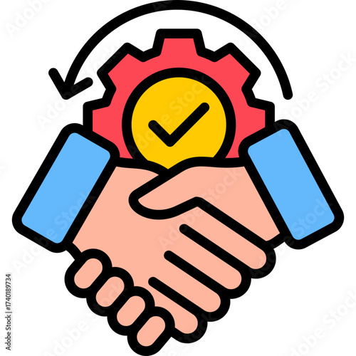 Strategic Partnerships lineal color icon