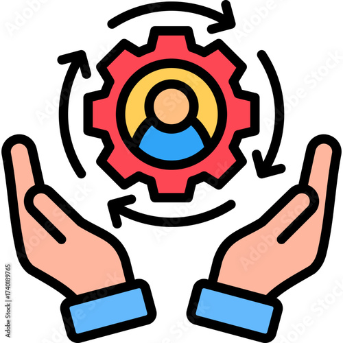 Change Management lineal color icon