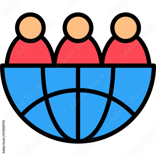 Cultural Transformation lineal color icon