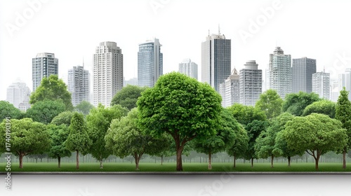 Eco-Friendly City with Urban Forest
