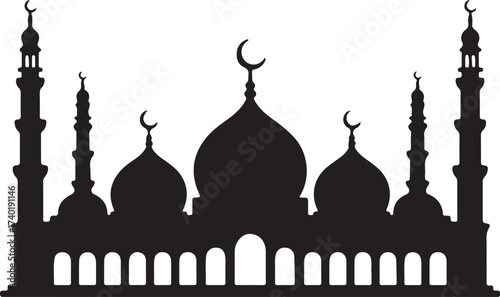 Mosque vector line art design.