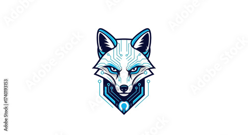 Sleek digital fox logo design combines futuristic tech with animalistic intelligence for innovative branding and cybersecurity