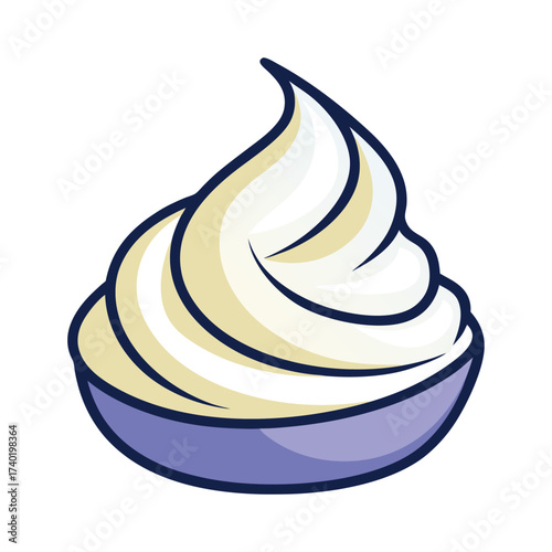 An isolated, perfect dollop of whipped cream, suggesting topping, lightness, and a dessert element.