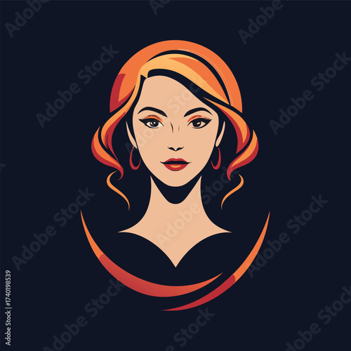 Glamorous woman portrait with a dark background, perfect for beauty, fashion, and design projects, exuding elegance and sophistication