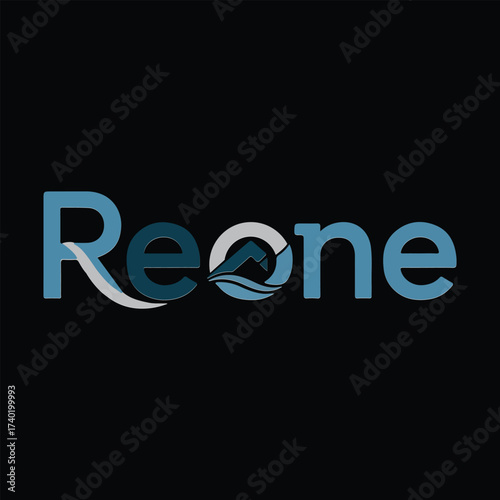 Reone Logo Design - Modern Wordmark with Abstract Waves