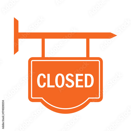 Closed signboard icon for shop store cafe restaurant retail business signage display clean vector illustration design