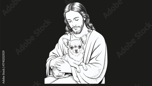 Serene image of jesus christ gently holding a lamb representing divine love and compassion
