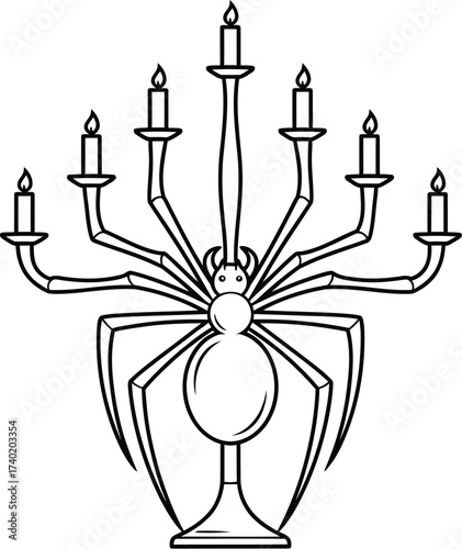 Spider chandelier with candles a spooky halloween design