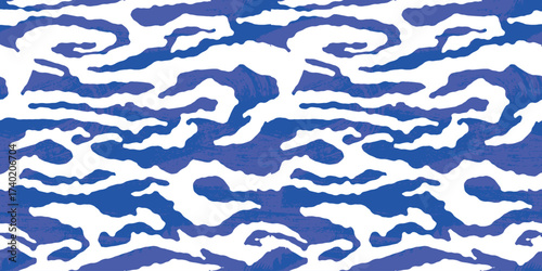 Vector seamless camo tiger stripe army fatigue pattern design	
