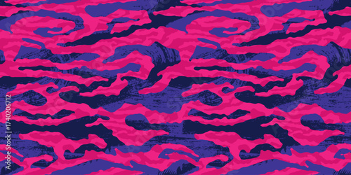 Vector seamless camo tiger stripe army fatigue pattern design	

