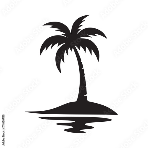 Vector illustration of a tropical island