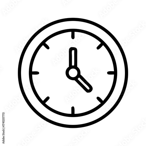 Clock time icon vector illustration showing hours minutes and seconds for time management and schedule keeping