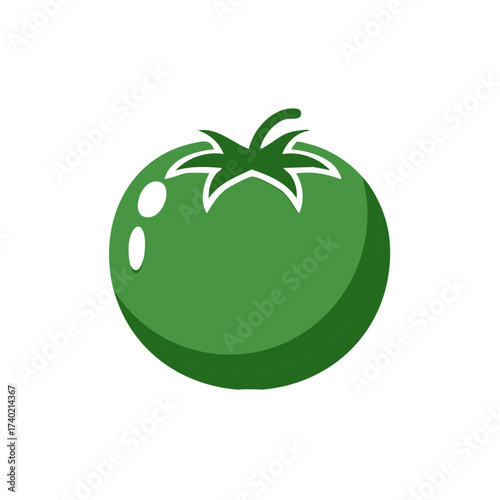 Immature Green Tomato Icon Representing Unripe Vegetables, Farm Fresh Foods, and Vegetarian Cooking
