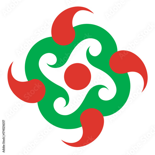 Lauburu or red Basque cross symbol