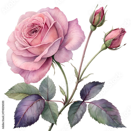 seamless pattern with pink roses