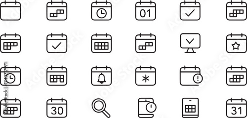 calendar and schedule icons vector pack for app web ux date event reminder notification