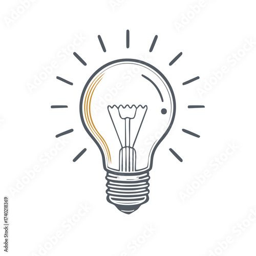 Illustration of a Glowing Light Bulb Symbolizing Innovation and Ideas