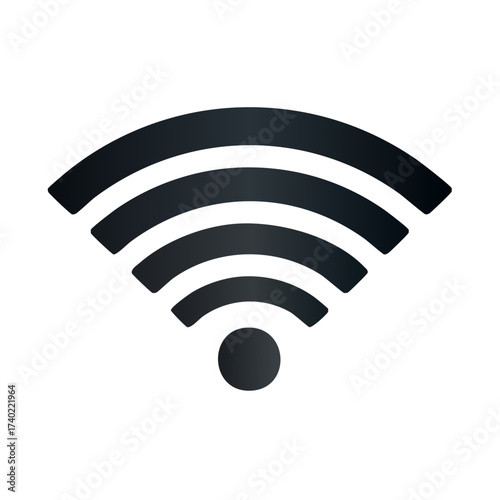 Dark grey wifi signal icon isolated on a white background