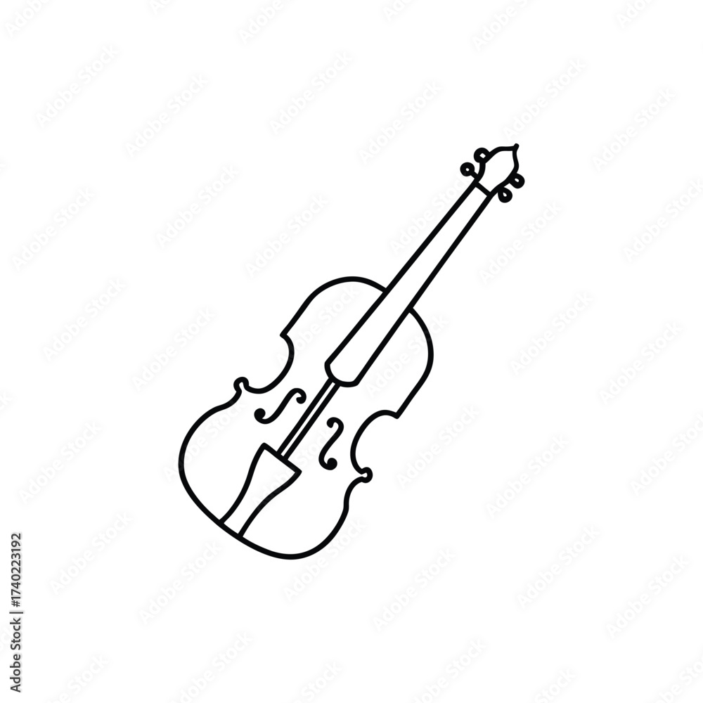Obraz premium line art of violin vector illastration