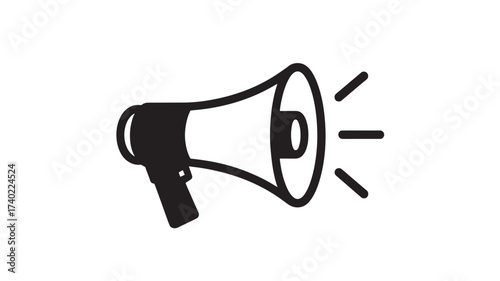 Megaphone vector icon simple flat design element for advertising and announcements isolated on white background