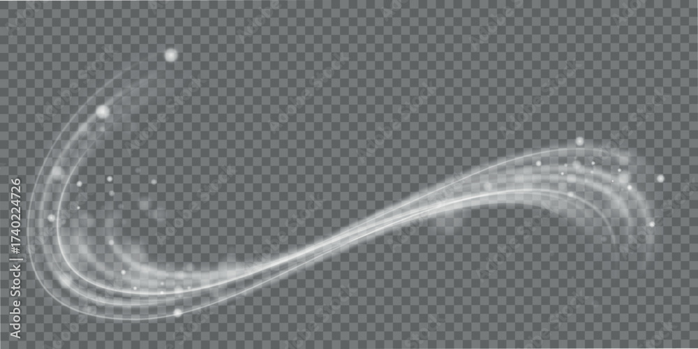 Cold winter wind texture. Holiday vector blizzard. Christmas effect of a cold blizzard. Vector PNG.