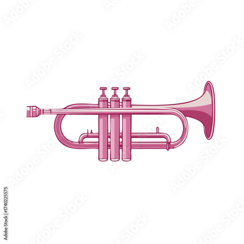 Pink Trumpet Musical Instrument Illustration