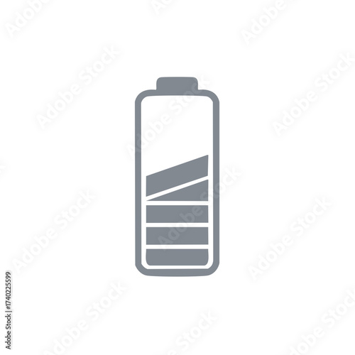 Battery charge indicator graphic with partial power and empty segments