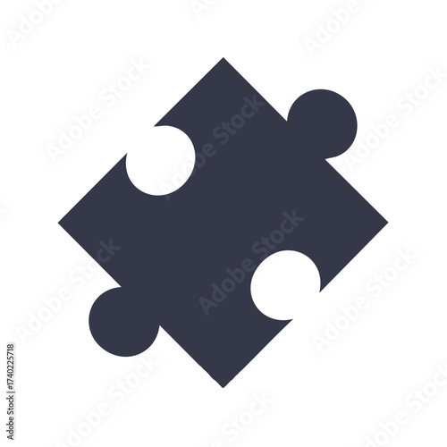 Monochrome puzzle piece symbol isolated. Concept of a solution, connection, and integration.