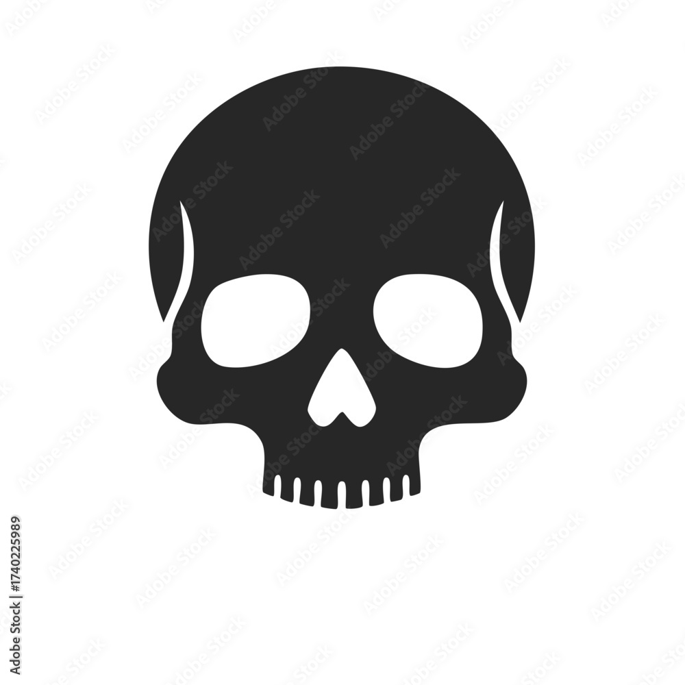 Fototapeta premium Black skull graphic design for Halloween or Day of the Dead theme.